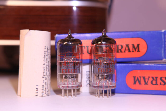 TUNGSRAM E88CC 6DJ8 RED LABEL MATCHED PAIR TUBES