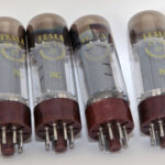 TESLA EL34 BROWN BASE DOUBLE O GETTER NOS TUBES - MATCHED QUAD (4pcs)