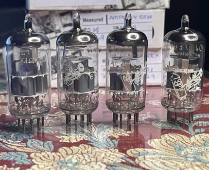 6DJ8 ECC88 6922 AMPEREX 4 MATCHED QUAD TUBES 1960s HOLLAND GRAY-PLATE GUARANTEE