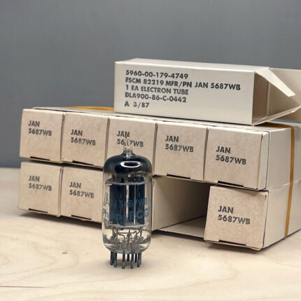 5687WB - JAN 5687 Philips ECG Black Plate Large O Getter NOS tube